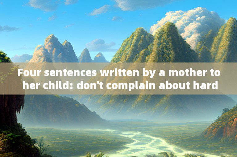 Four sentences written by a mother to her child: don't complain about hard study, it will light your way in the future.