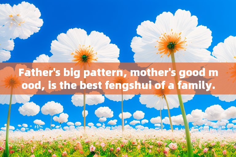 Father's big pattern, mother's good mood, is the best fengshui of a family.