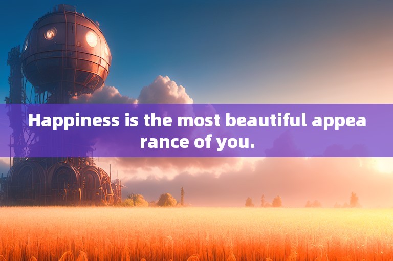 Happiness is the most beautiful appearance of you.